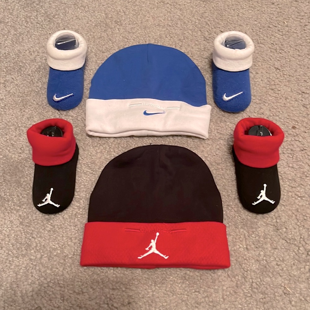 Jordan & Nike newborn socks & hat.